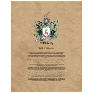 O'Doherty Coat of Arms Premium Luster Unframed Print