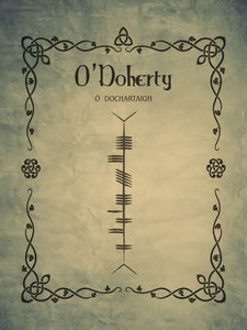 O'Doherty in Ogham premium luster unframed print
