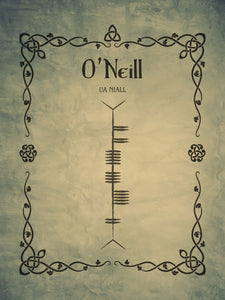 O'Neill in Ogham premium luster unframed print