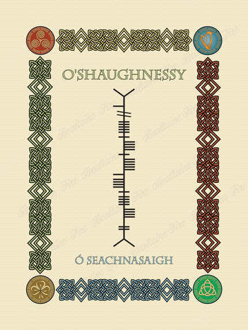 O'Shaughnessy in Old Irish and Ogham - Premium luster unframed print