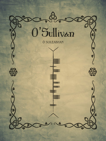 O'Sullivan in Ogham - premium luster unframed print