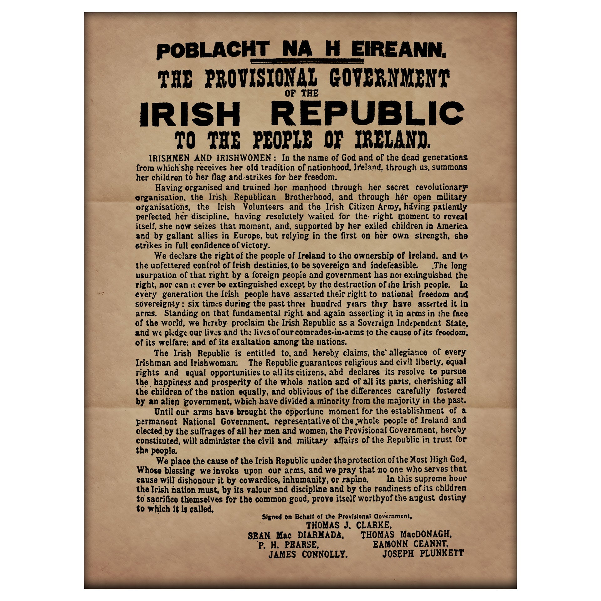 Proclamation of the Irish Republic Premium Luster Unframed Print