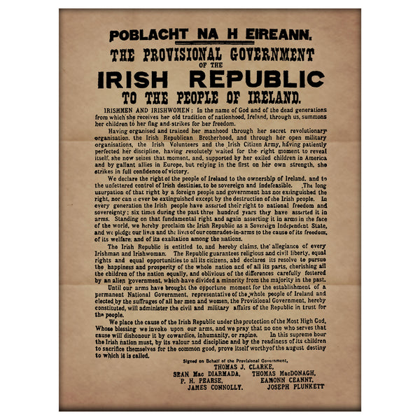 Proclamation of the Irish Republic on Canvas