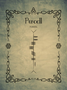 Purcell in Ogham premium luster unframed print