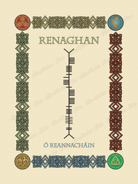 Renaghan in Old Irish and Ogham - Premium luster unframed print