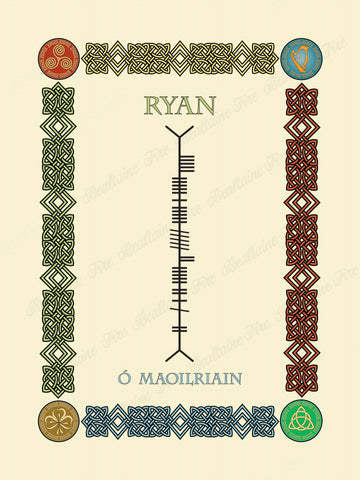 Ryan in Old Irish and Ogham - Premium luster unframed print