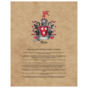 Ryan Coat of Arms Premium Luster Unframed Print