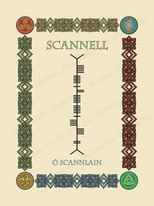 Scannell in Old Irish and Ogham - Premium luster unframed print