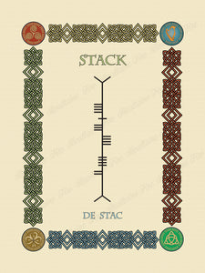Stack in Old Irish and Ogham - Premium luster unframed print