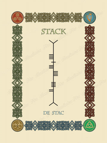 Stack in Old Irish and Ogham - Premium luster unframed print