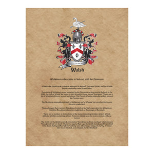 Walsh Coat of Arms on Canvas