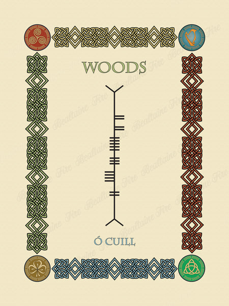 Woods in Old Irish and Ogham - Premium luster unframed print