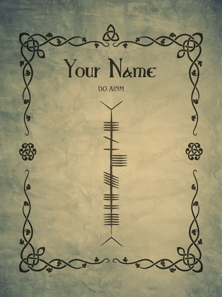 Your Name in Ogham (Premium Luster Unframed Print)