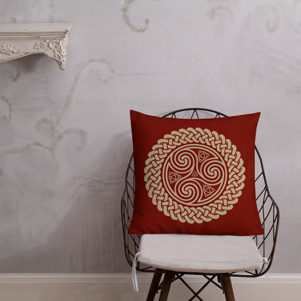 Triple Spiral Throw Pillow - Red