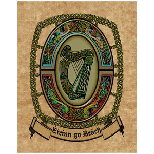 Celtic Harp Premium Luster Unframed Print