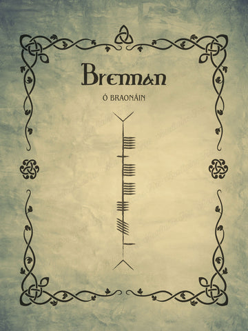 Brennan in Ogham Premium Luster Unframed Print