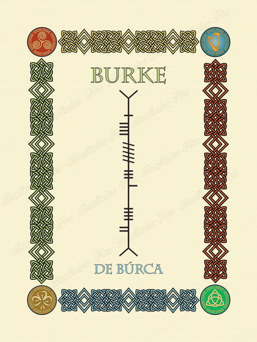 Burke in Old Irish and Ogham - Premium luster unframed print
