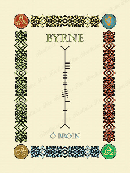 Byrne in Old Irish and Ogham - Premium luster unframed print