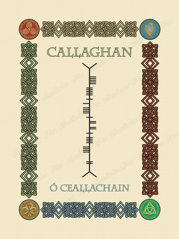 Callaghan in Old Irish and Ogham - Premium luster unframed print