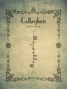 Callaghan in Ogham - premium luster unframed print