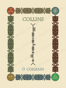 Collins in Old Irish and Ogham - Premium luster unframed print