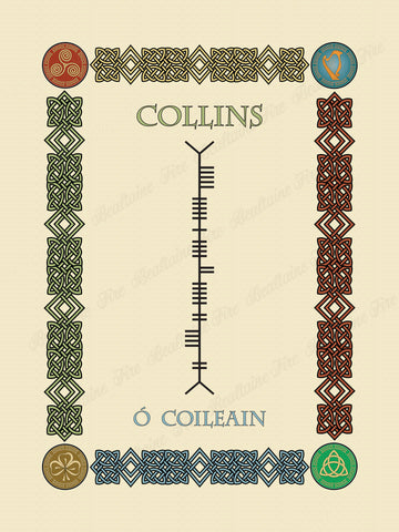 Collins in Old Irish and Ogham - Premium luster unframed print