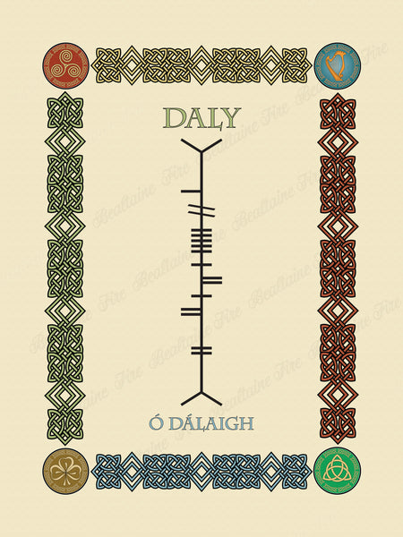 Daly in Old Irish and Ogham - Premium luster unframed print