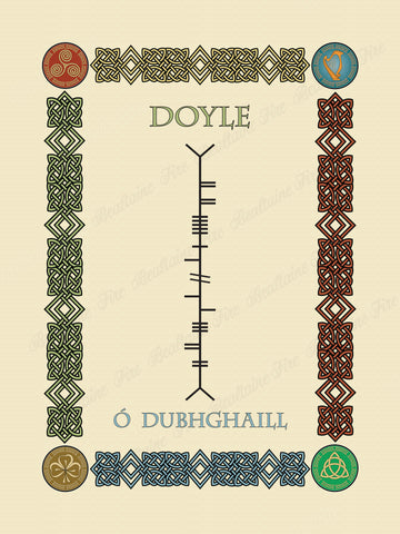 Doyle in Old Irish and Ogham - Premium luster unframed print