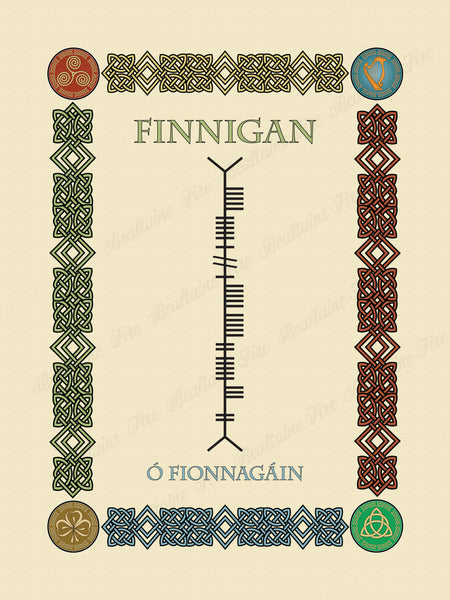 Finnigan in Old Irish and Ogham - Premium luster unframed print