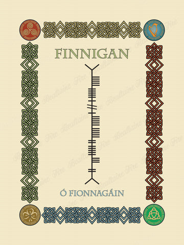 Finnigan in Old Irish and Ogham - Premium luster unframed print