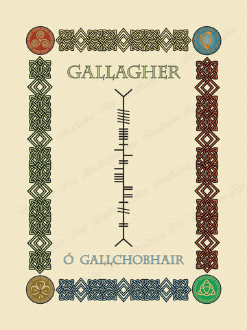 Gallagher in Old Irish and Ogham - Premium luster unframed print
