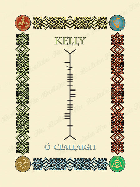 Kelly in Old Irish and Ogham - Premium luster unframed print