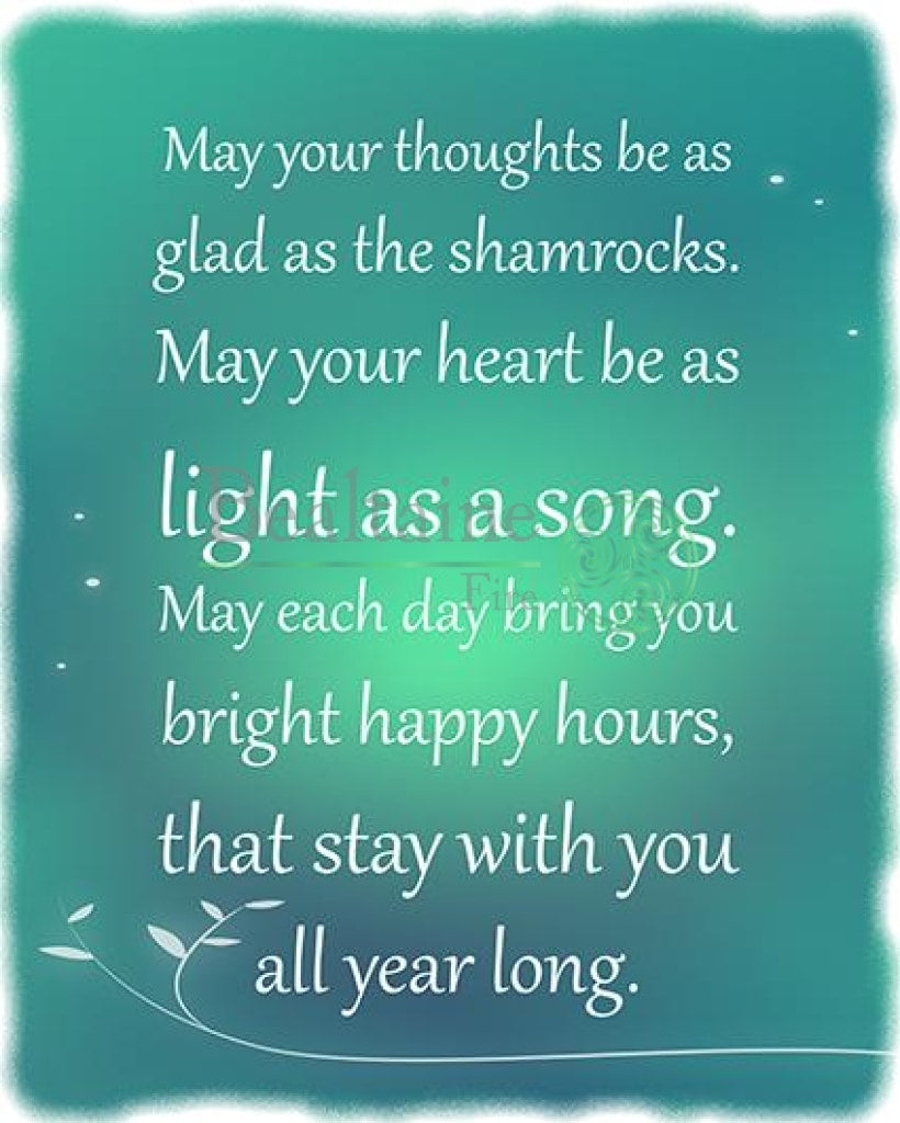 May Your Thoughts Be As Glad The Shamrocks (Blue-Green) Pdf
