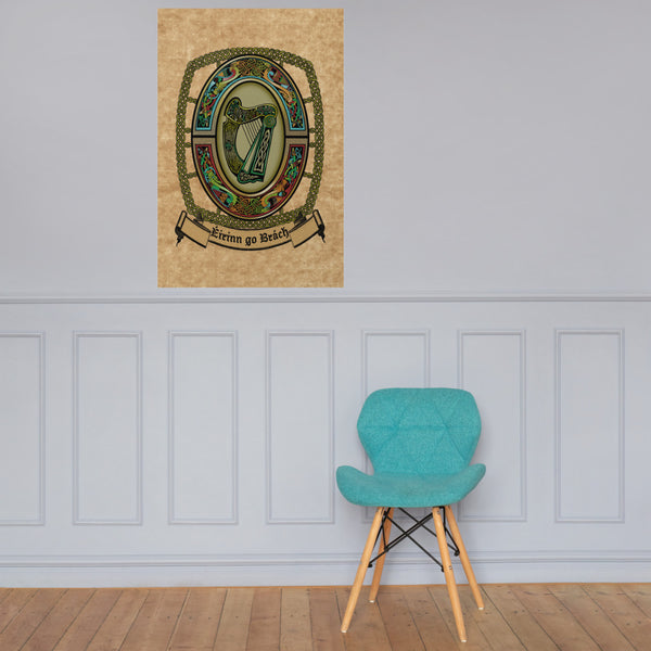 Celtic Harp Premium Luster Unframed Print