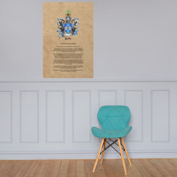 Kelly Coat of Arms Premium Luster Unframed Print