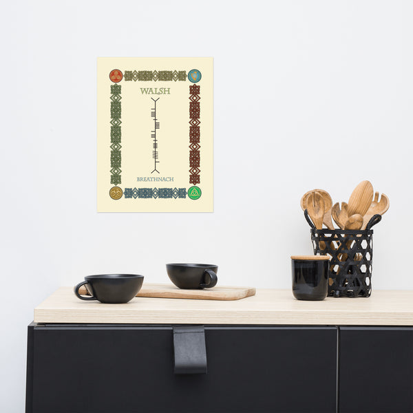 Walsh in Old Irish and Ogham - Premium luster unframed print