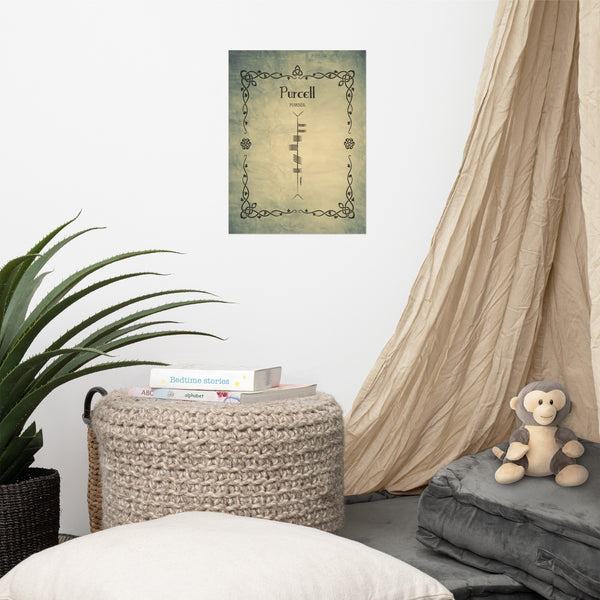 Purcell in Ogham premium luster unframed print