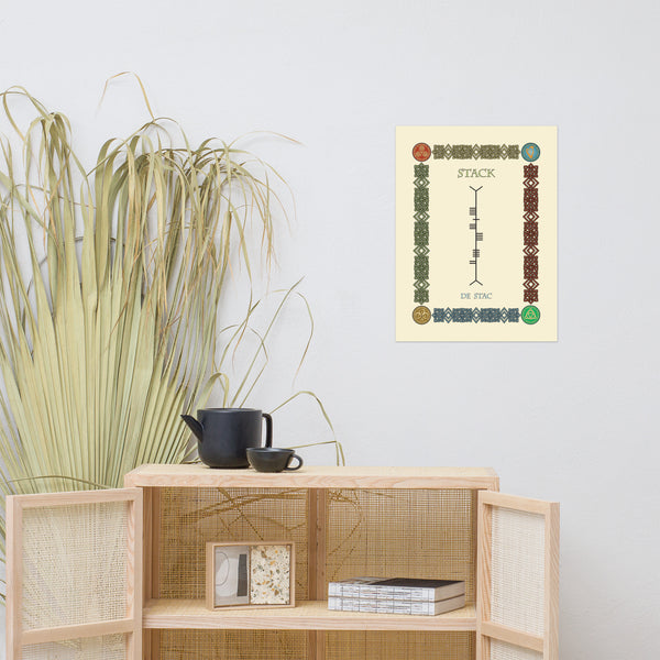 Stack in Old Irish and Ogham - Premium luster unframed print