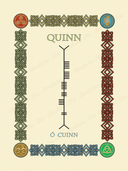 Quinn in Old Irish and Ogham - Premium luster unframed print