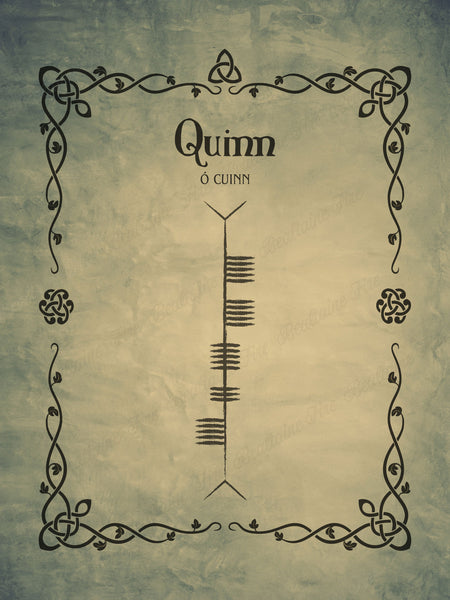 Quinn in Ogham - premium luster unframed print