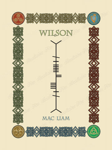 Wilson in Old Irish and Ogham - Premium luster unframed print